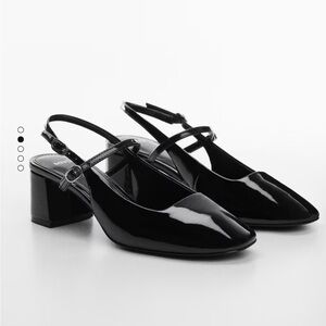 Patent Leather Block Heel Shoes